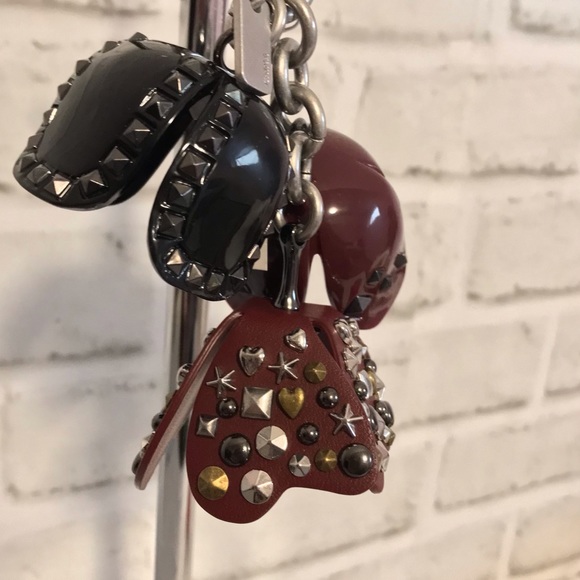 **SOLD**COACH Tea Rose Studded Bag Charm - Picture 4 of 8